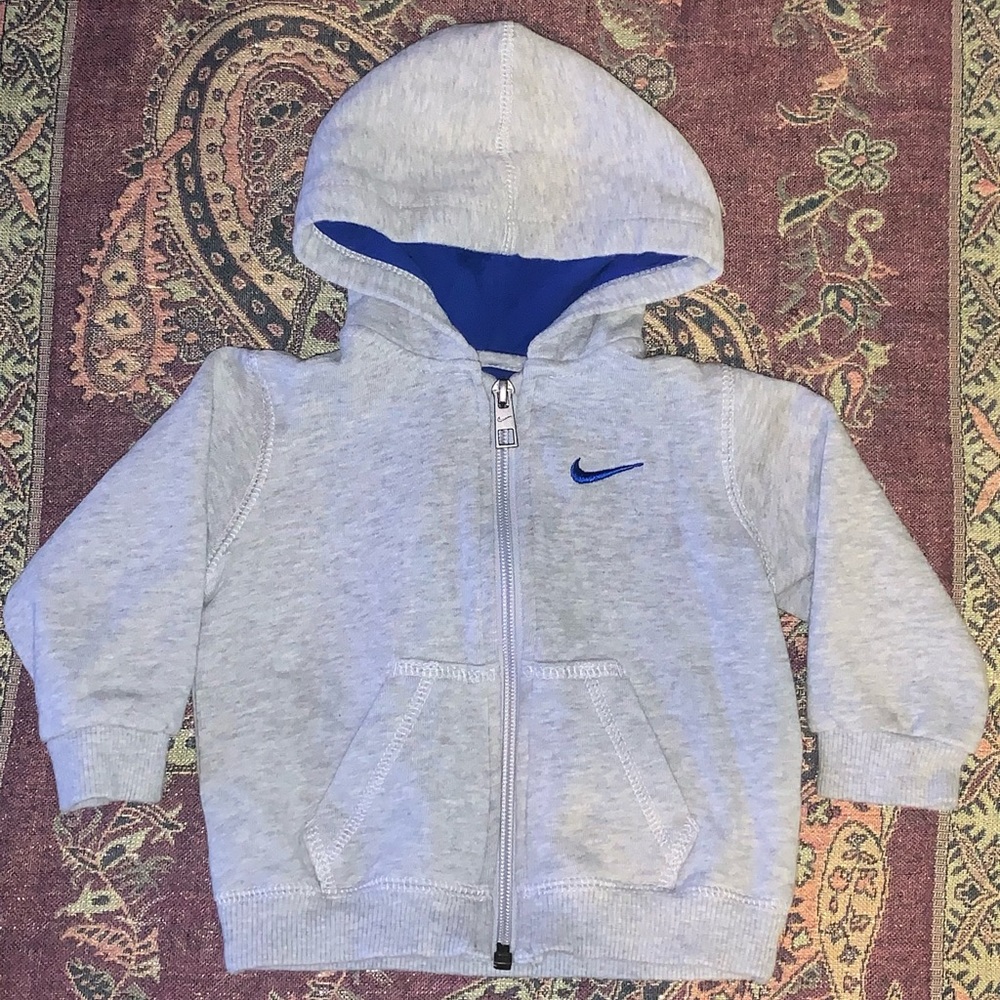 Nike Light Gray Hopdie Blue Trim Like New 12 months